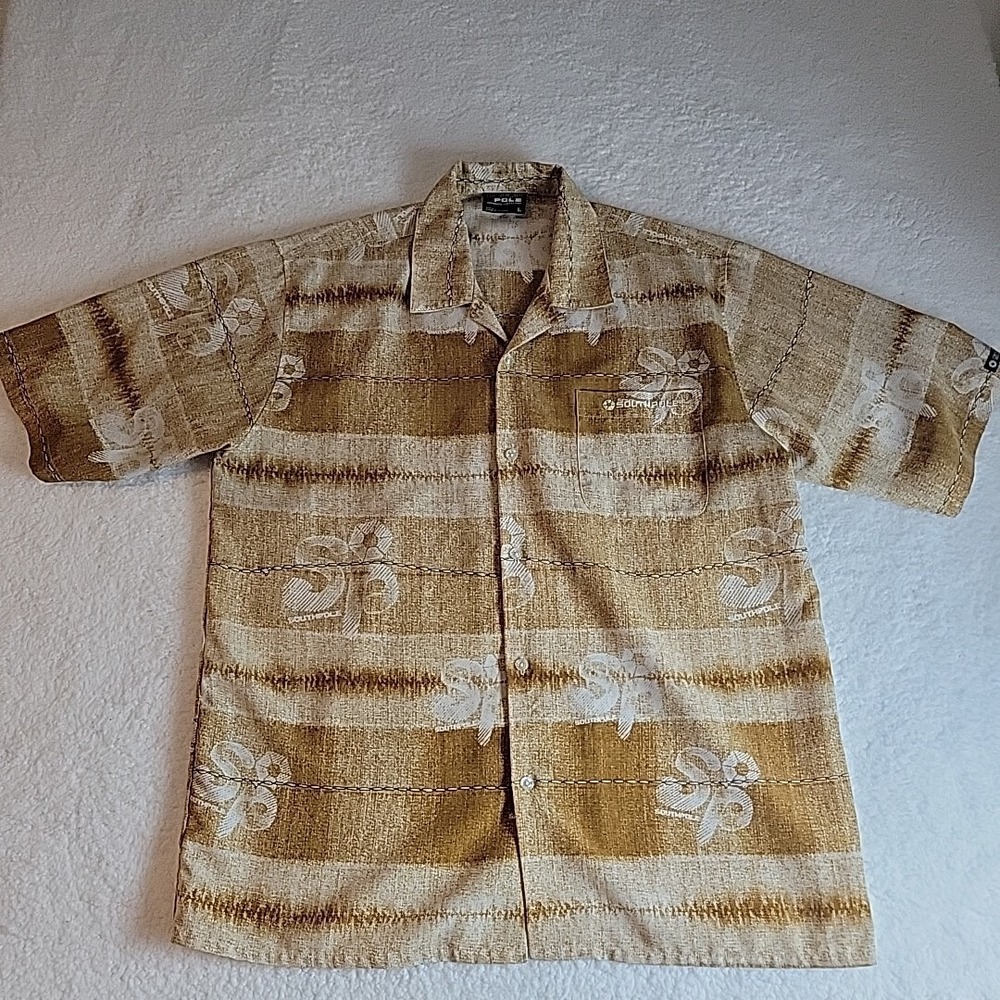 Y2k Vintage South Pole Short Sleeve Button Up SP Logo Print